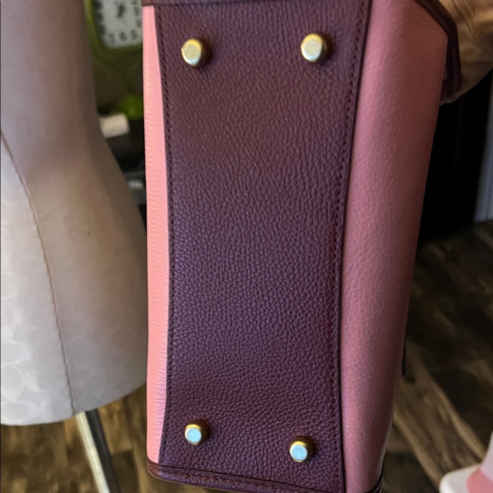 Coach colorblock Pink Leather Tote - Picture 3 of 5